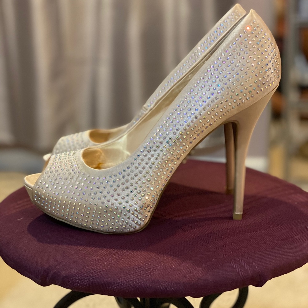Jennifer Lopez iridescent sparkle Heels